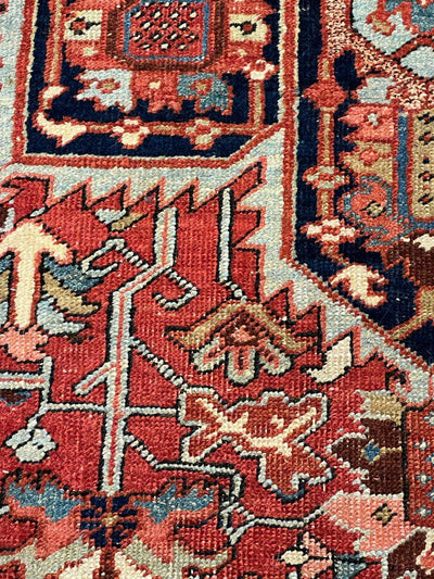 Canvello Circa 1920 Rust Silkroad Antique Heriz Rug - 7'5" X 11' - Canvello