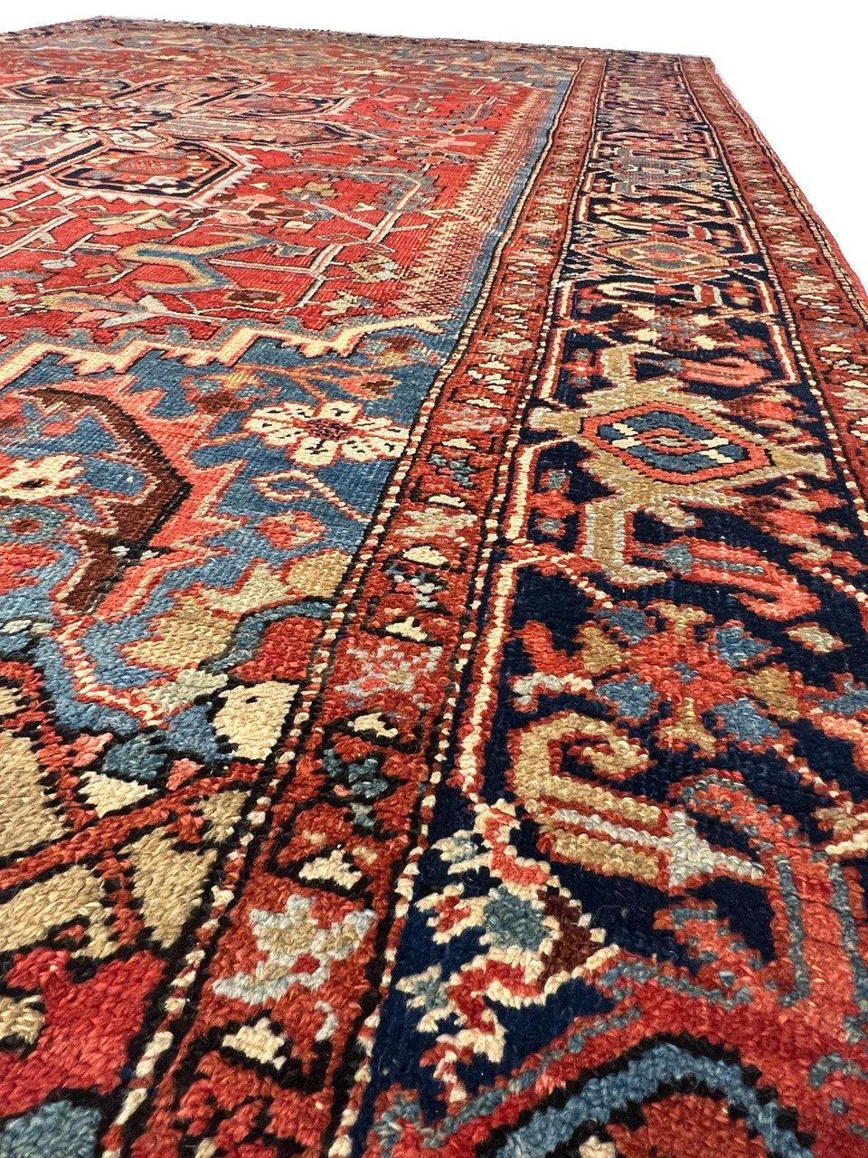 Canvello Circa 1920 Rust Silkroad Antique Heriz Rug - 7'5" X 11' - Canvello