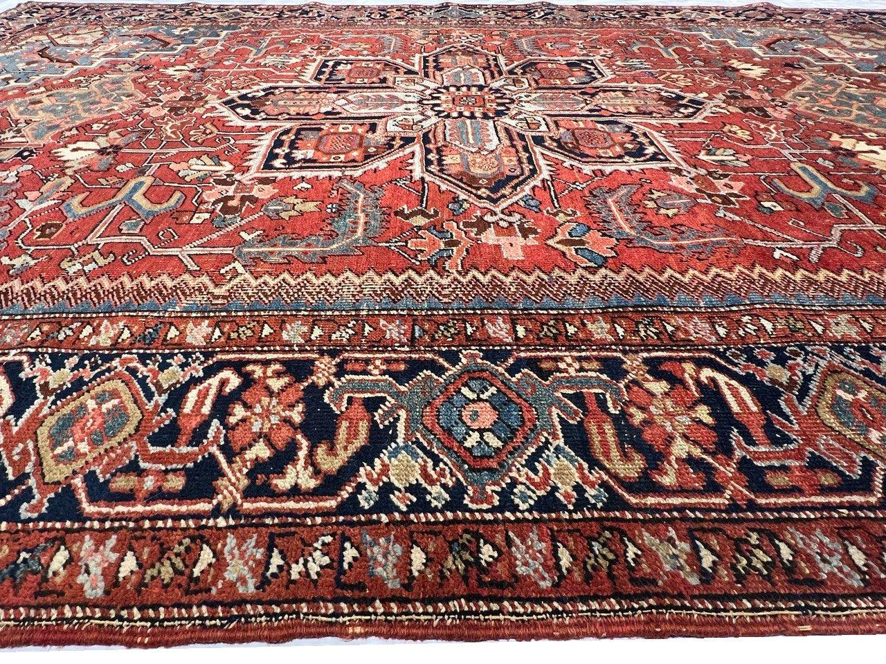 Canvello Circa 1920 Rust Silkroad Antique Heriz Rug - 7'5" X 11' - Canvello