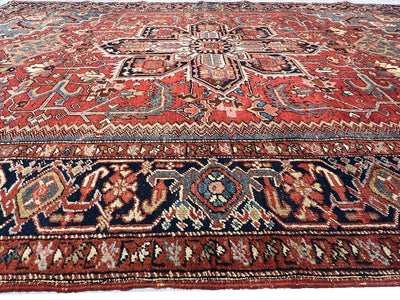 Canvello Circa 1920 Rust Silkroad Antique Heriz Rug - 7'5" X 11' - Canvello