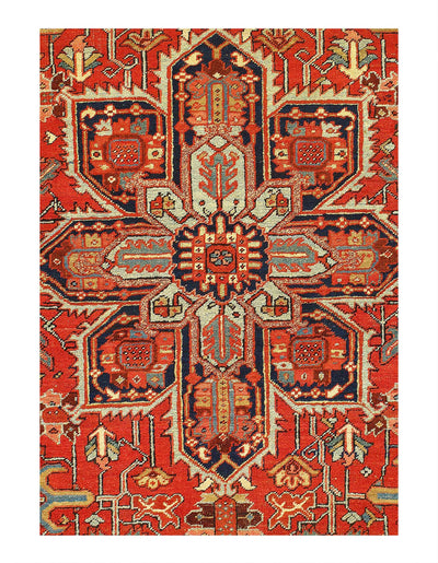 Canvello Circa 1920 Rust Silkroad Antique Heriz Rug - 7'5" X 11' - Canvello