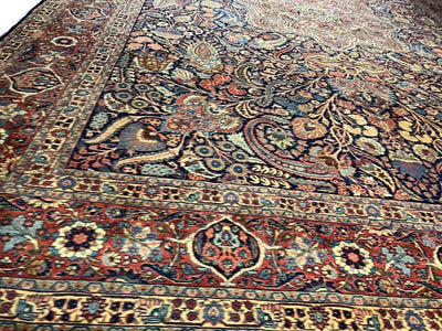 Canvello Circa 1930 Hand Knotted Antique Kashan Rug - 13' X 18' - Canvello