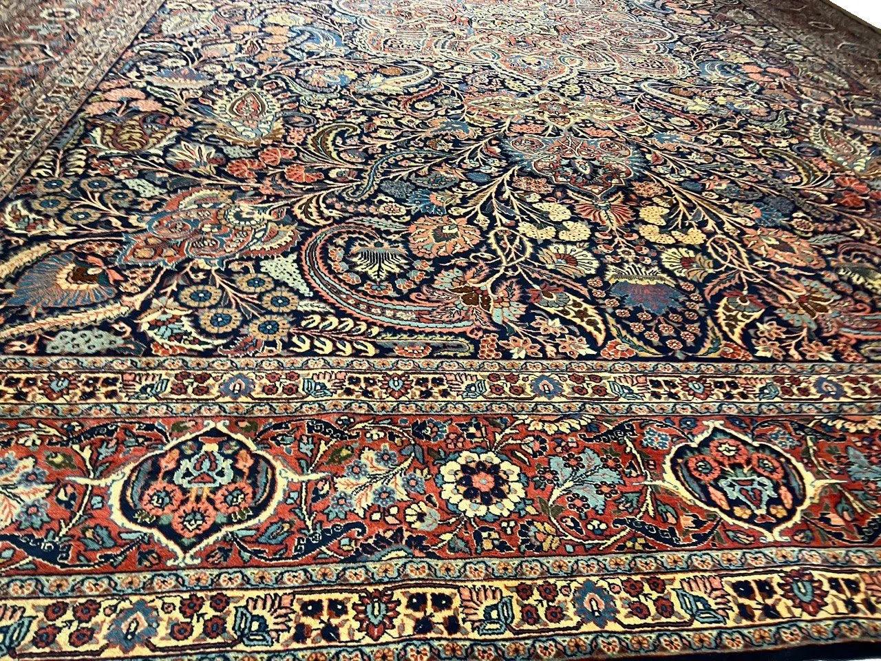 Canvello Circa 1930 Hand Knotted Antique Kashan Rug - 13' X 18' - Canvello