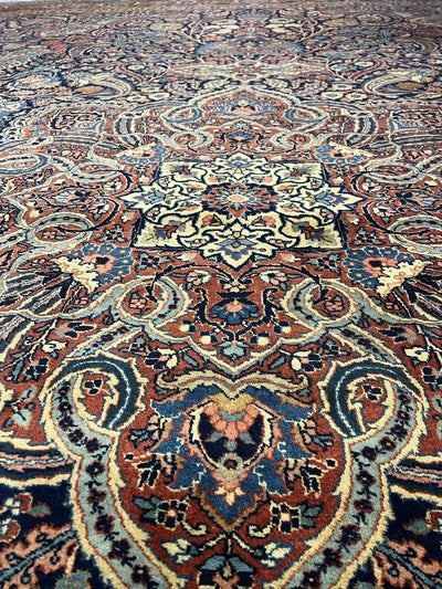 Canvello Circa 1930 Hand Knotted Antique Kashan Rug - 13' X 18' - Canvello