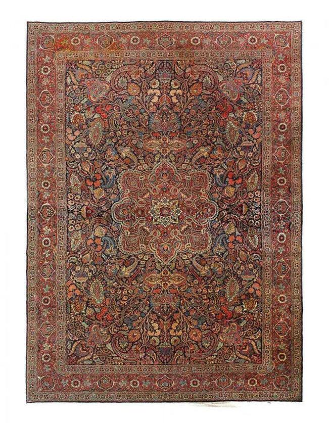 Canvello Circa 1930 Hand Knotted Antique Kashan Rug - 13' X 18' - Canvello