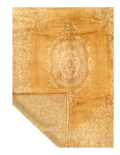 Canvello Circa 1950 Gold Silkroad Kerman Rug - 7'9'' x 10'7'' - Canvello