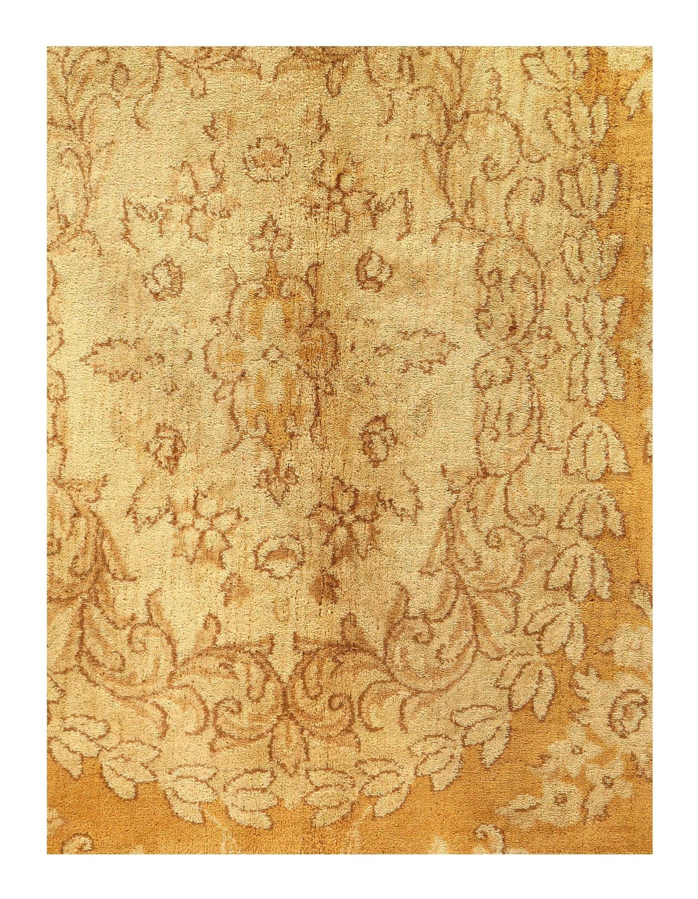 Canvello Circa 1950 Gold Silkroad Kerman Rug - 7'9'' x 10'7'' - Canvello