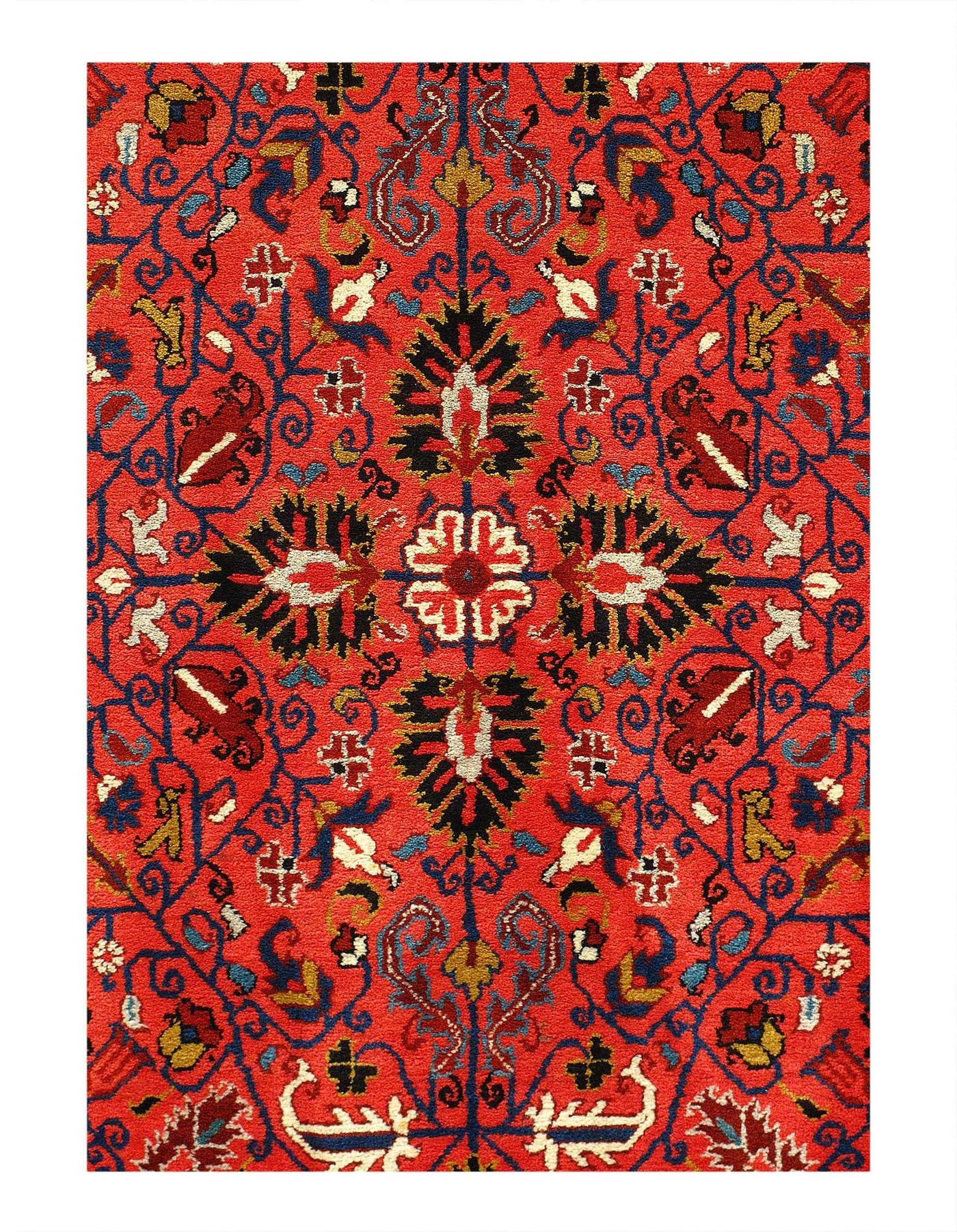 Canvello Circa 1950 Rose Antique Heriz Rug - 5' X 7' - Canvello