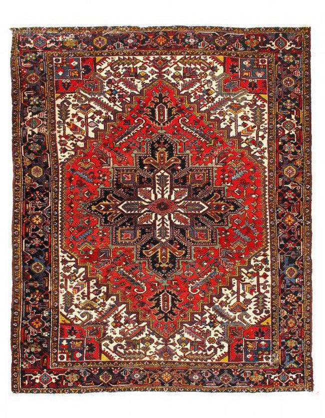 Canvello Circa 1960 Rust Antique Silkroad Heriz Rug - 8' X 10' - Canvello