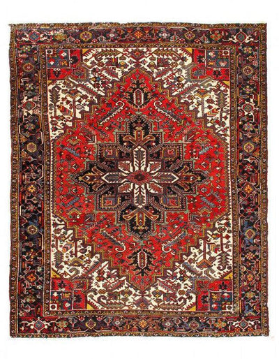 Canvello Circa 1960 Rust Antique Silkroad Heriz Rug - 8' X 10' - Canvello