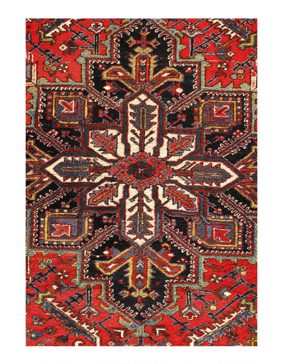 Canvello Circa 1960 Rust Antique Silkroad Heriz Rug - 8' X 10' - Canvello