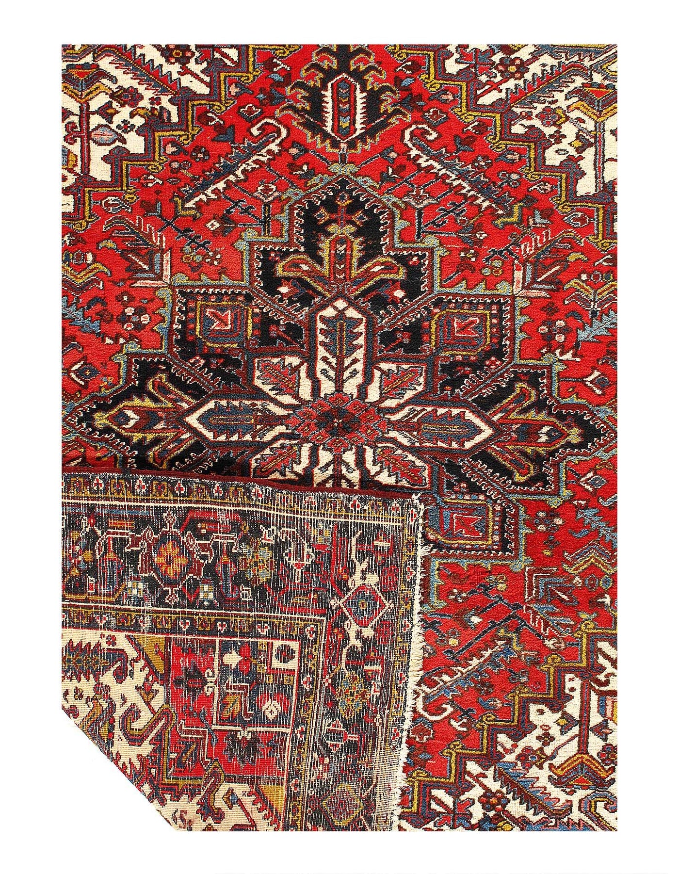 Canvello Circa 1960 Rust Antique Silkroad Heriz Rug - 8' X 10' - Canvello