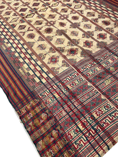 Canvello Circa 1970 Fine Flat Weave Vintage Textile - 4'6'' X 8' - Canvello