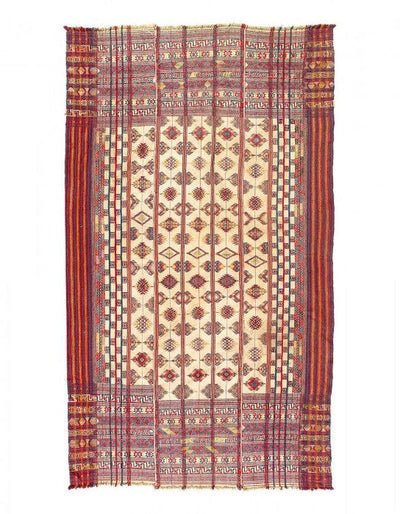 Canvello Circa 1970 Fine Flat Weave Vintage Textile - 4'6'' X 8' - Canvello