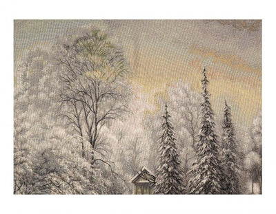 Canvello City Covered with Snow Landscape Wall Tapestry 2'5'' X 4'1'' - Canvello