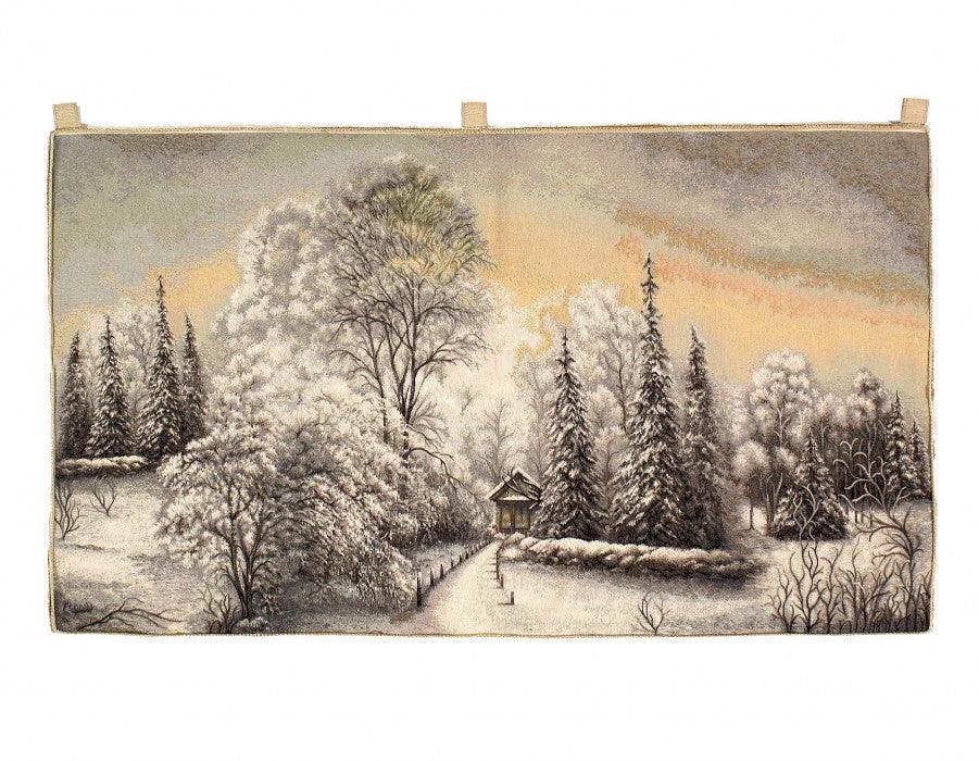 Canvello City Covered with Snow Landscape Wall Tapestry 2'5'' X 4'1'' - Canvello