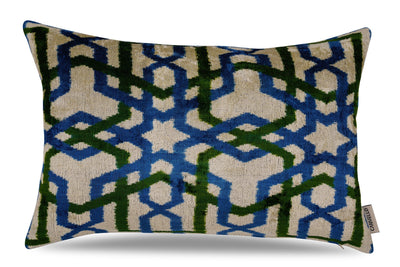 Canvello Contemporary Blue And Green Pillows - 16"X24"