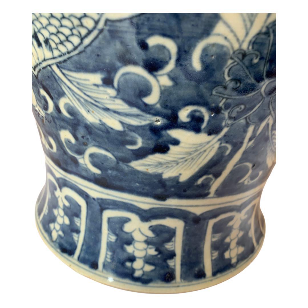 Canvello Contemporary Extra Large Chinese Blue and White Ginger Jar - Canvello