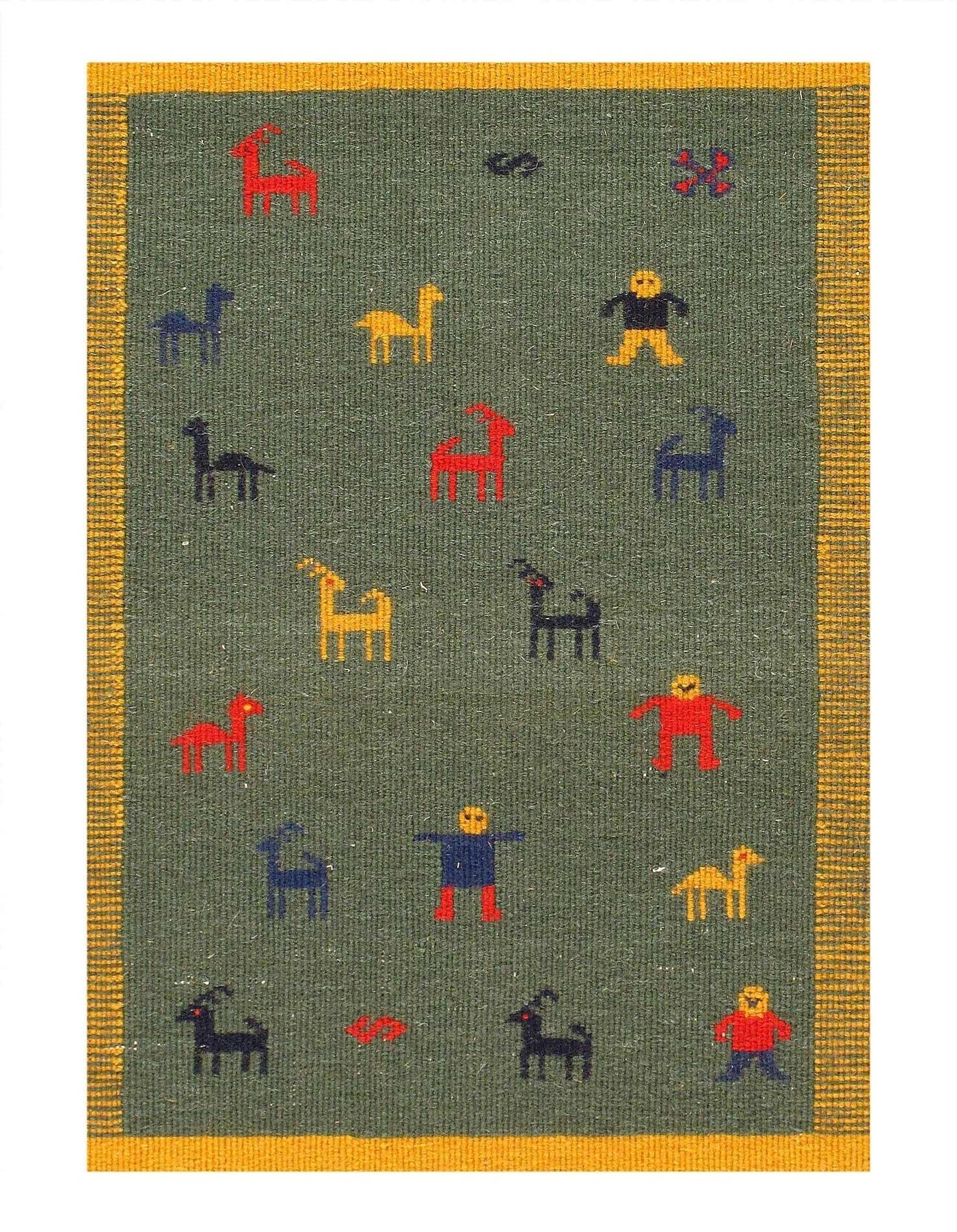 Canvello Contemporary Flat Weave HANDMADE Hand Knotted Sumak Wool RUG for Living Room Aesthetic - 6'2'' X 9'1'' - Canvello