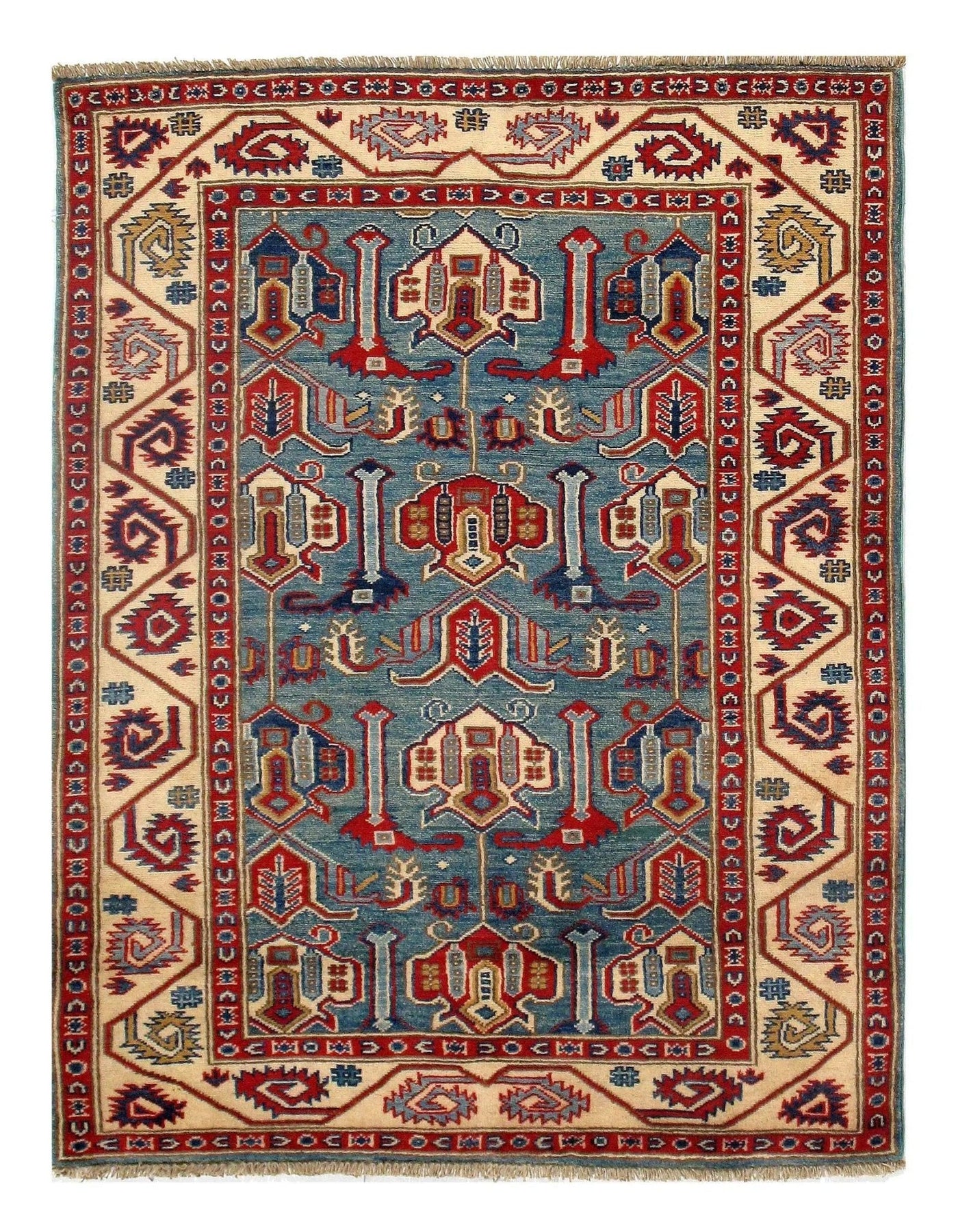 Canvello Contemporary Pak Kazak Lamb's Wool Rug - 3'6" x 5' - Canvello