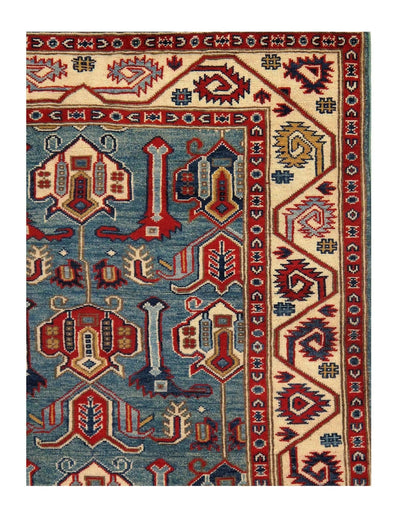 Canvello Contemporary Pak Kazak Lamb's Wool Rug - 3'6" x 5' - Canvello