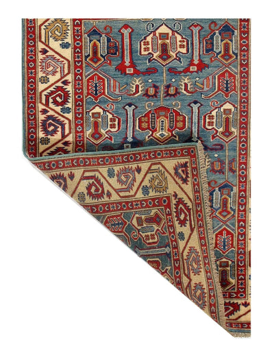 Canvello Contemporary Pak Kazak Lamb's Wool Rug - 3'6" x 5' - Canvello