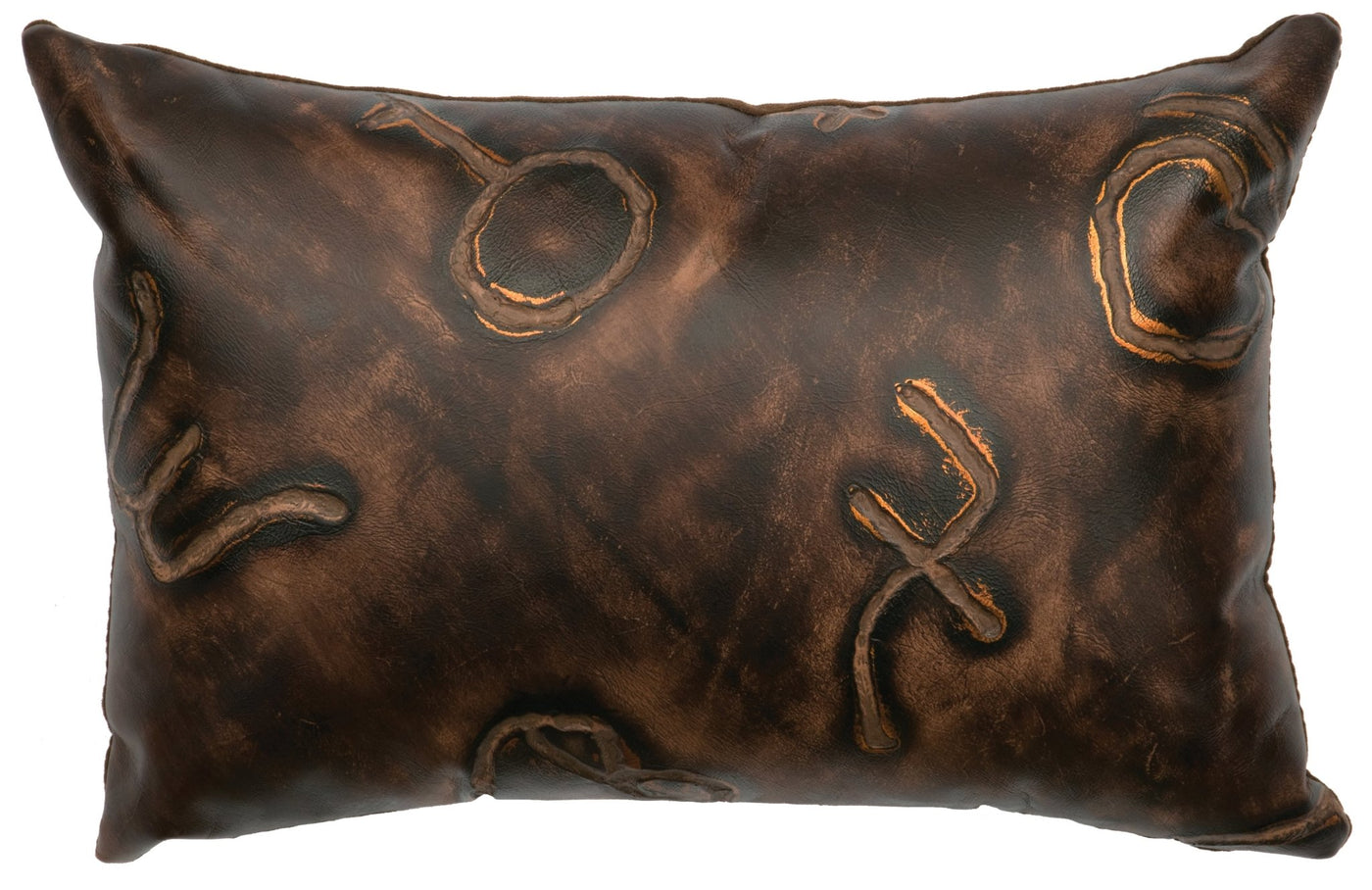 Canvello Cosmo Leather Pillow - Fabric Back - 12"x18" - Canvello