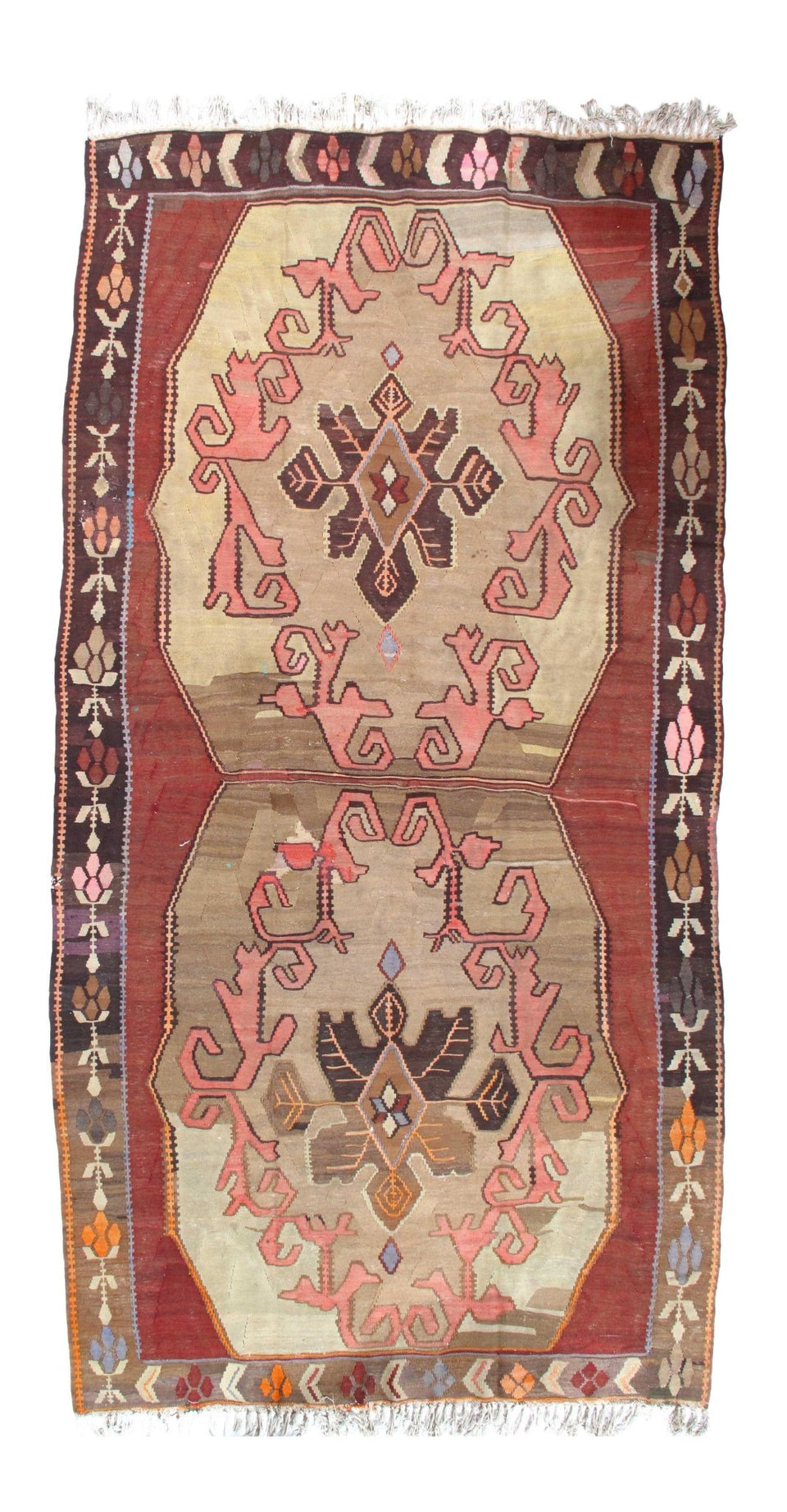 Canvello Cqnvello Alfombra Kilim Turca Hecha A Mano - 6'2'' X 12'