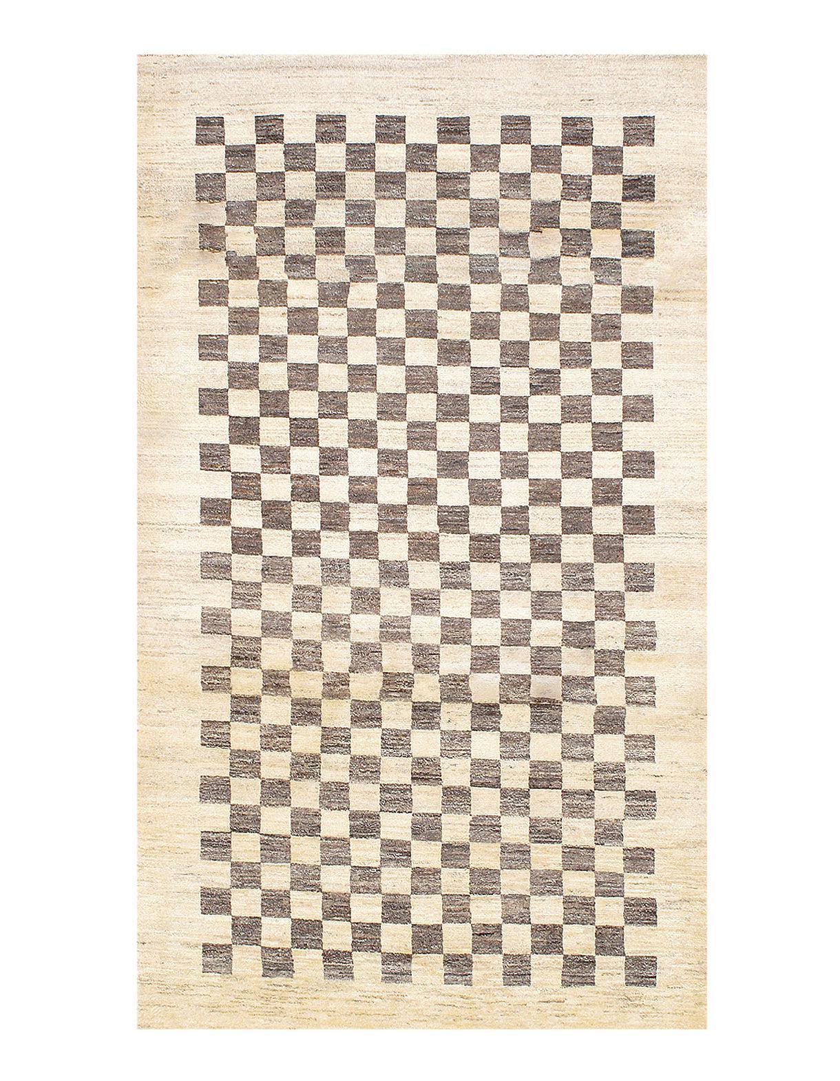 Canvello Cream Gray Silkroad Luribaft Gabbeh Rug - 4' X 7' - Canvello