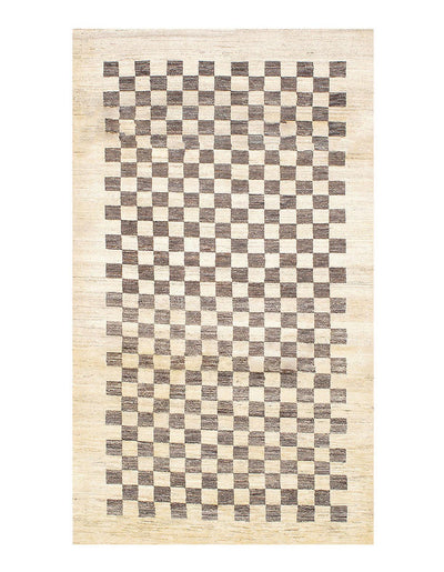 Canvello Cream Gray Silkroad Luribaft Gabbeh Rug - 4' X 7' - Canvello