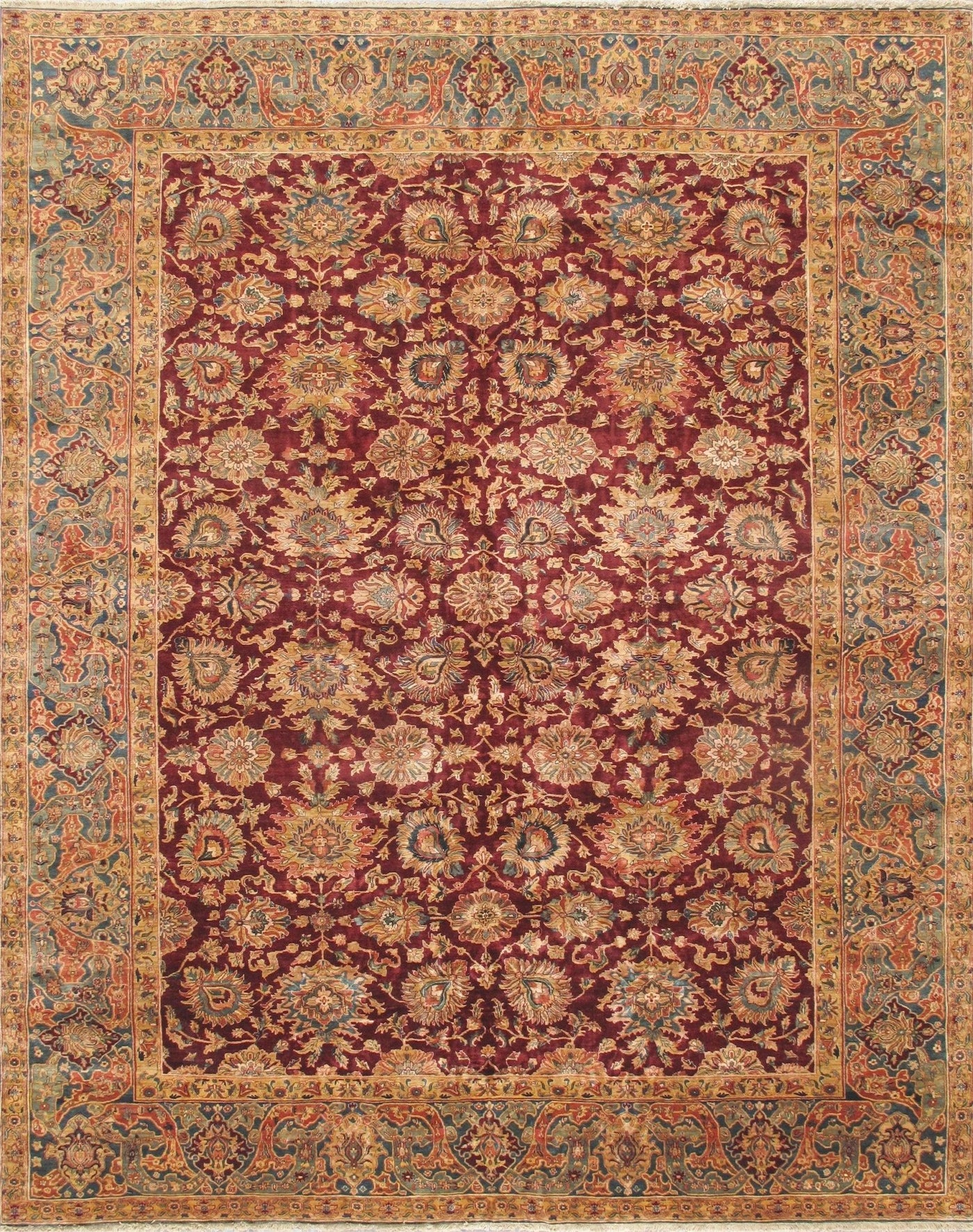 Canvello Crown Jewel Agra Hand - Knotted Lamb's Wool Area Rug - 12'2" X 16'6" - Canvello