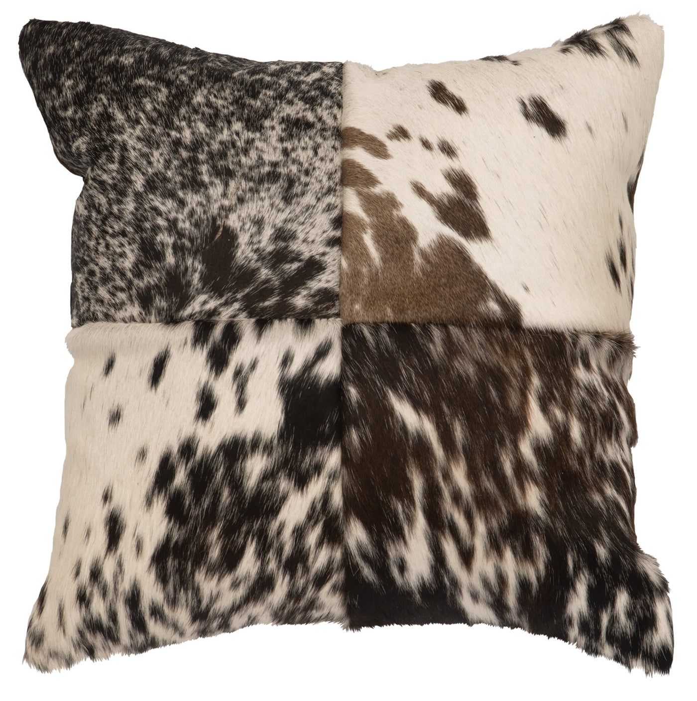 Canvello Dark Brown Speckled Leather Pillow - Fabric Back - 16" x 16" - Canvello