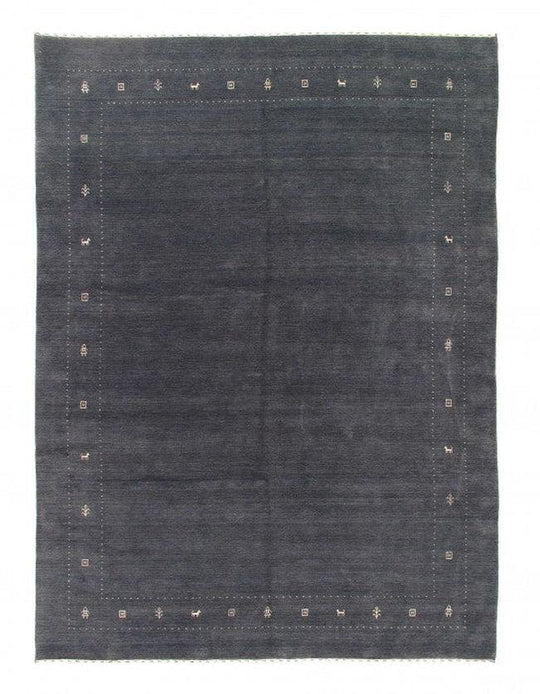 Canvello 深灰色精細手工打結 Gabbeh 地毯 8'11'' X 12'