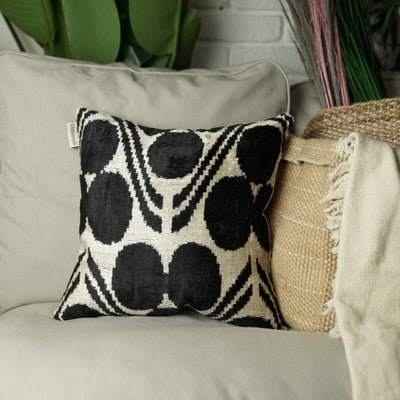 Canvello Decorative Black And White Throw Pillow - 24"x24" - Canvello