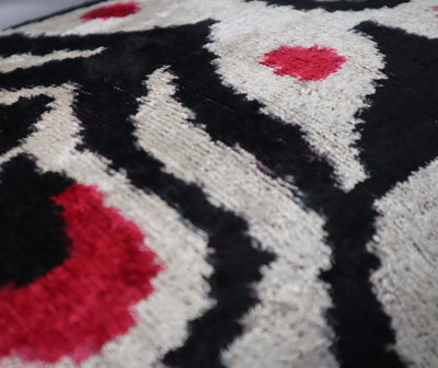 Canvello Decorative Black White Red Geometric Throw Pillow Down Feather Filled - 16x24 in - Canvello