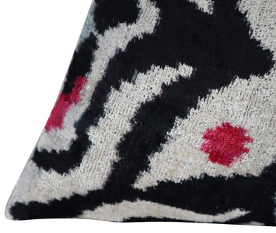 Canvello Decorative Black White Red Geometric Throw Pillow Down Feather Filled - 16x24 in - Canvello