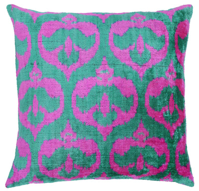 Canvello Decorative Green Pink Pillows For Couch with Down Insert - 18x18 in - Canvello