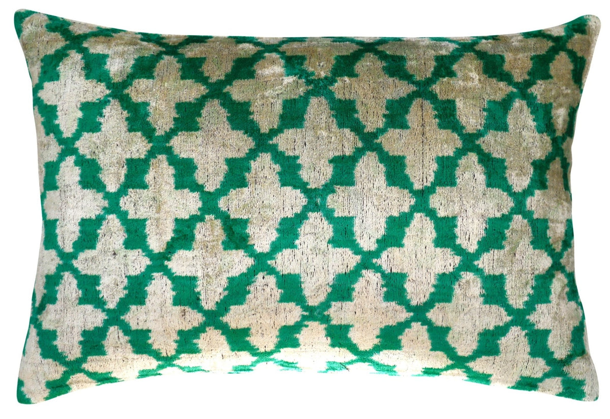 Canvello Decorative Green Throw Pillow Down Filled - 16x24 in