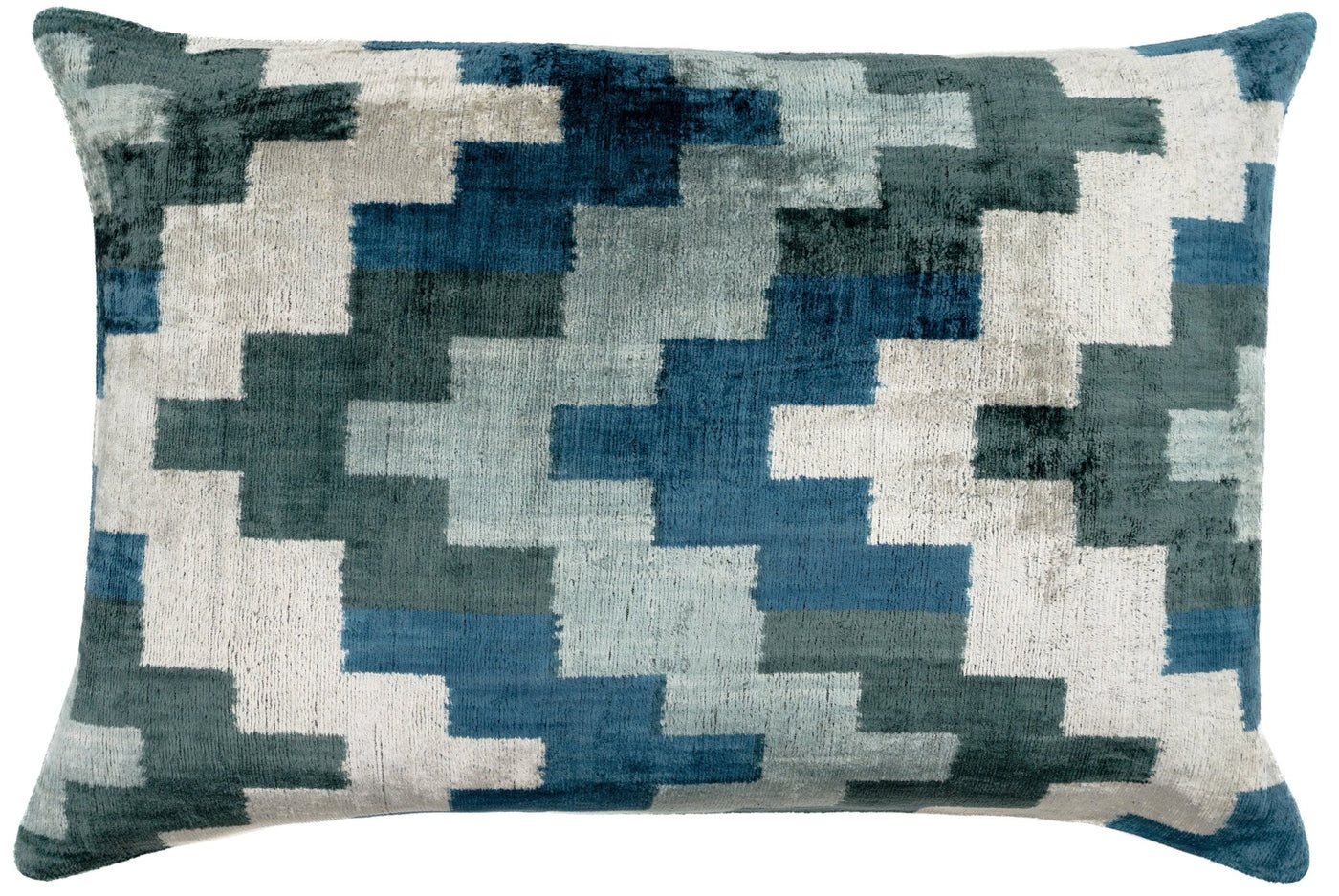 Canvello Decorative Navy Blue Gray Throw Pillow Down Filled - 16x24 in - Canvello