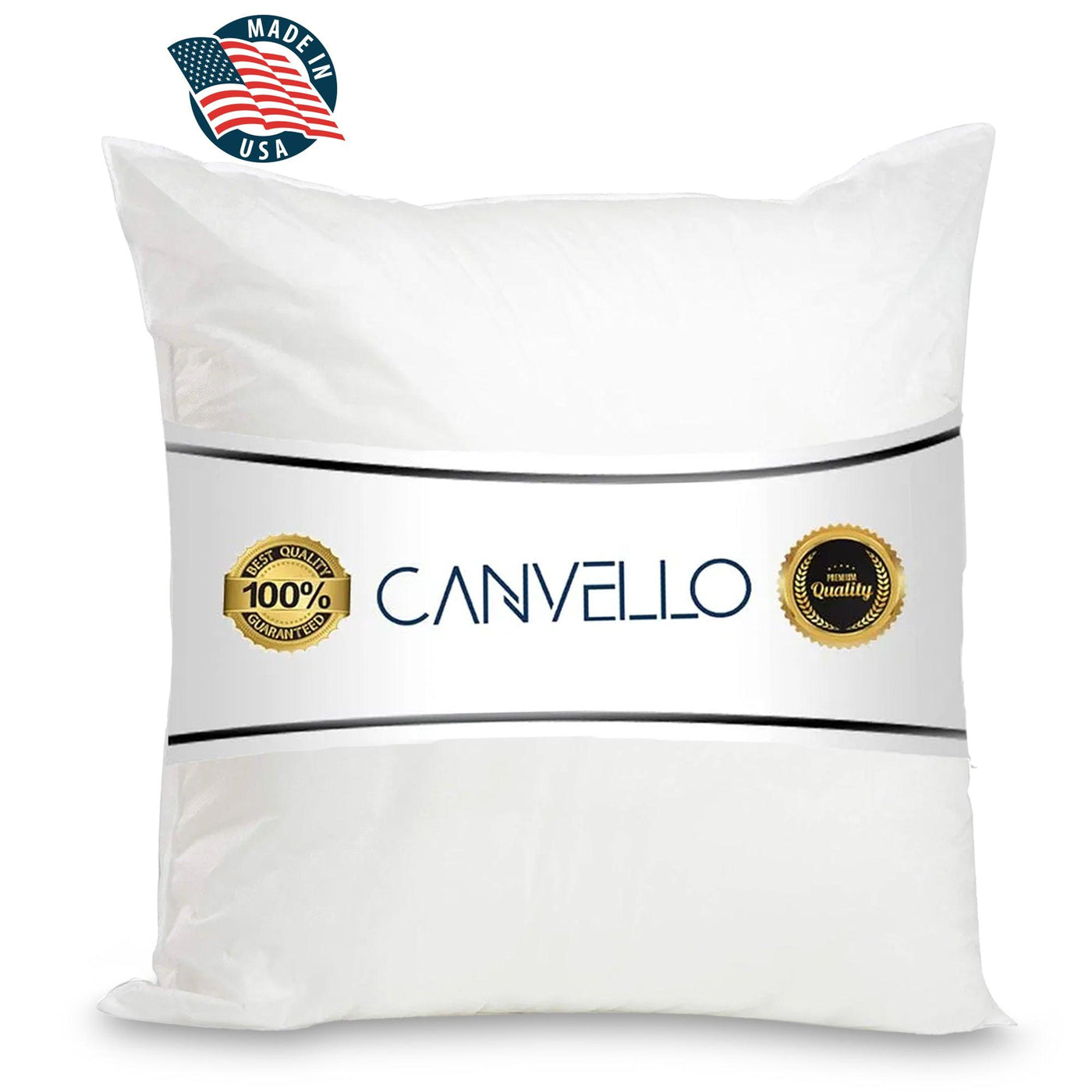 Canvello Decorative Pillow inserts , Throw Pillow Insert Down - Feather fill for extra fluff with 233 thread count - 100% cotton cover - Quality Checked in U.S.A - Canvello