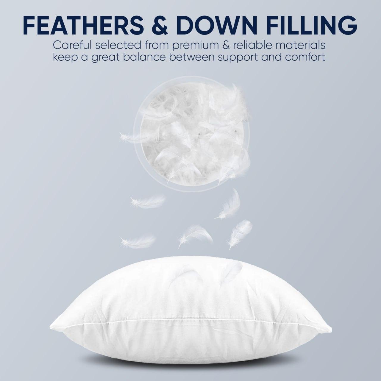 Canvello Decorative Pillow inserts , Throw Pillow Insert Down - Feather fill for extra fluff with 233 thread count - 100% cotton cover - Quality Checked in U.S.A - Canvello