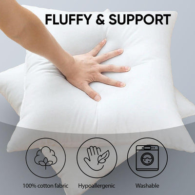 Canvello Decorative Pillow inserts , Throw Pillow Insert Down - Feather fill for extra fluff with 233 thread count - 100% cotton cover - Quality Checked in U.S.A - Canvello