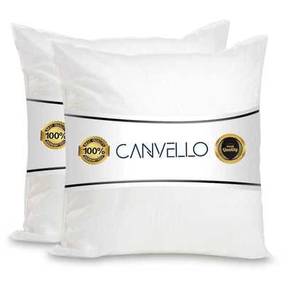 Canvello Decorative Pillow inserts , Throw Pillow Insert Down - Feather fill for extra fluff with 233 thread count - 100% cotton cover - Quality Checked in U.S.A - Canvello