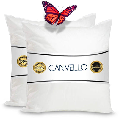 Canvello Decorative Pillow inserts , Throw Pillow Insert Down - Feather fill for extra fluff with 233 thread count - 100% cotton cover - Quality Checked in U.S.A - Canvello