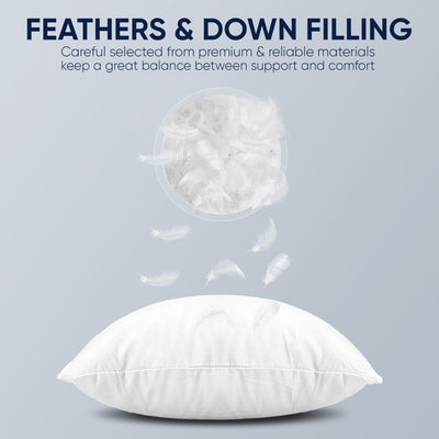 Canvello Decorative Pillow inserts , Throw Pillow Insert Down-Feather fill for extra fluff with 233 thread count-100% cotton cover- Quality Checked in U.S.A - Canvello