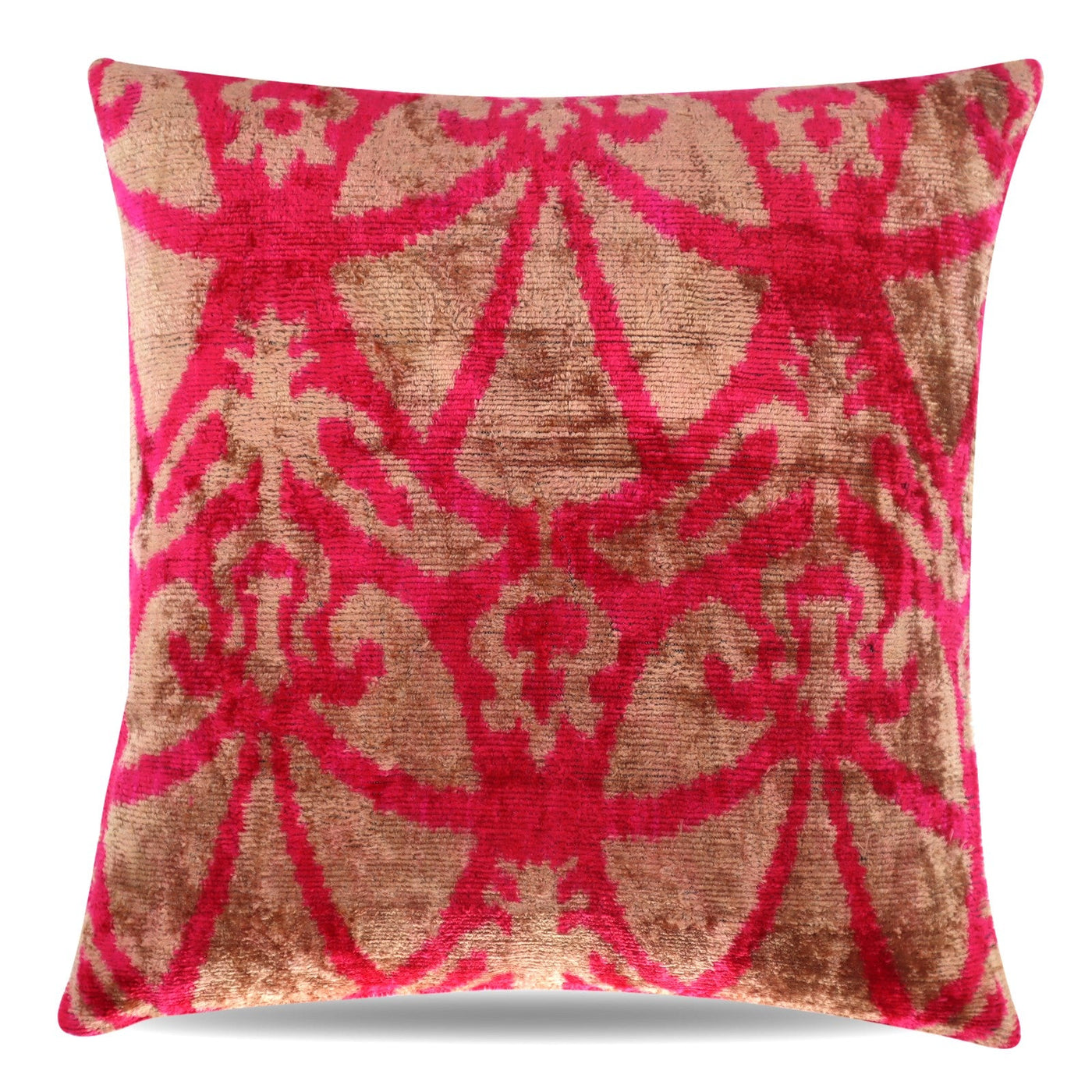 Canvello Decorative Pink Beige Geometric Throw Pillow Down Feather Filled - 16x16 in - Canvello