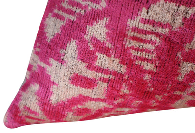 Canvello Decorative Pink Beige Geometric Throw Pillow Down Feather Filled - 16x24 in - Canvello