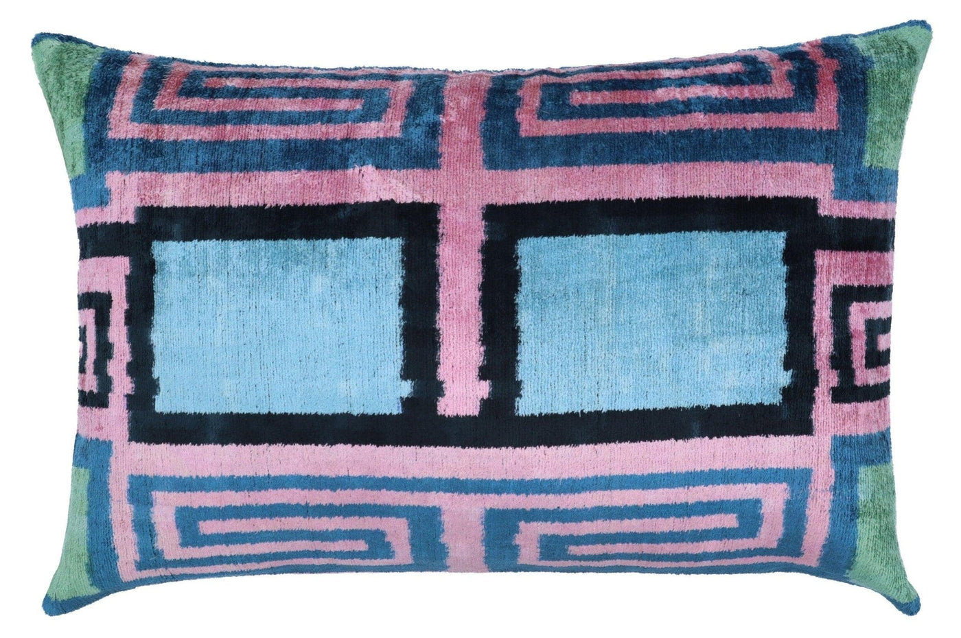 Canvello Decorative Pink Blue Lumbar Throw Pillow Down Filled - 16x24 in - Canvello