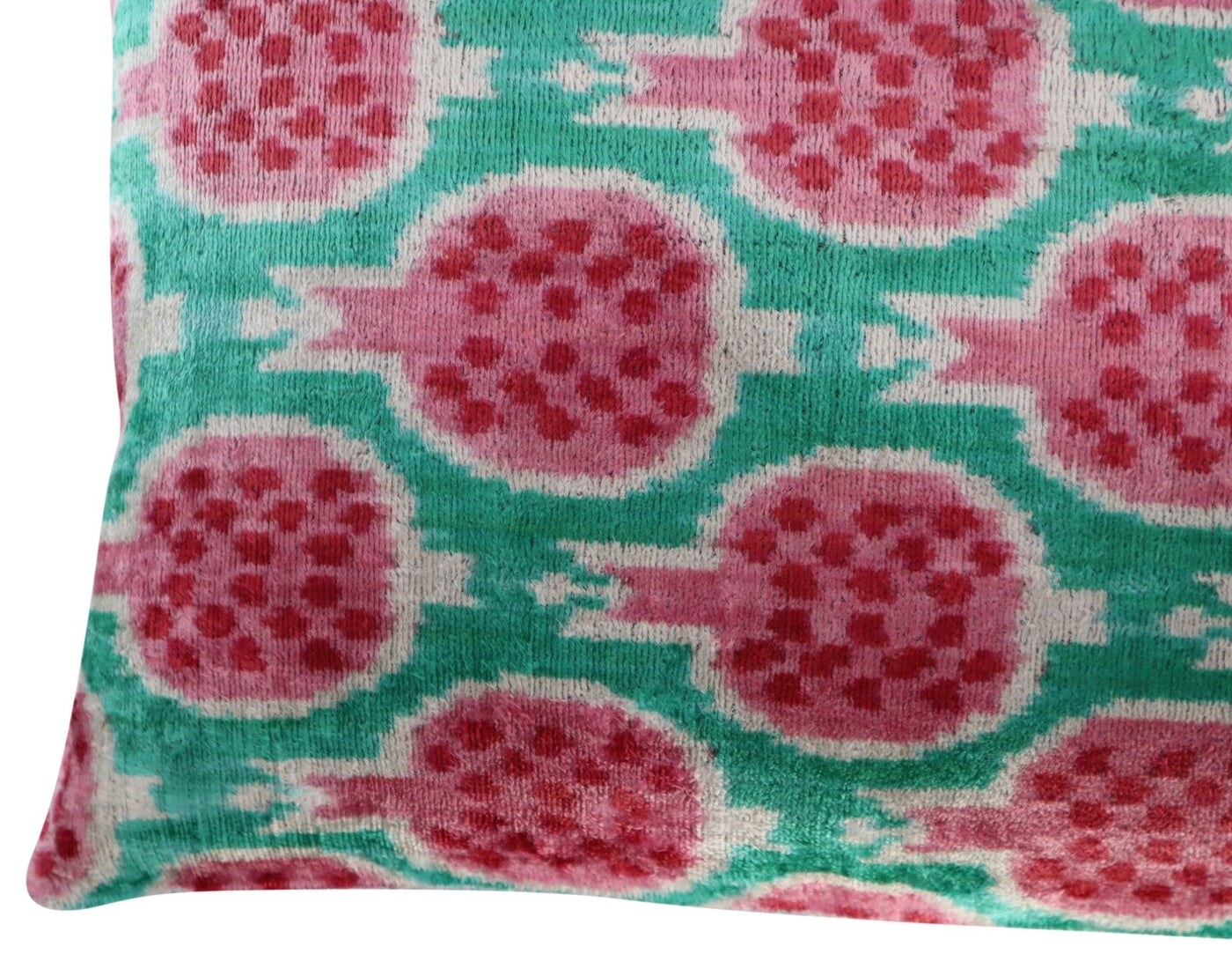 Canvello Decorative Pink Green Pomegranate Pattern Geometric Throw Pillow Down Feather Filled - 16x24 in - Canvello