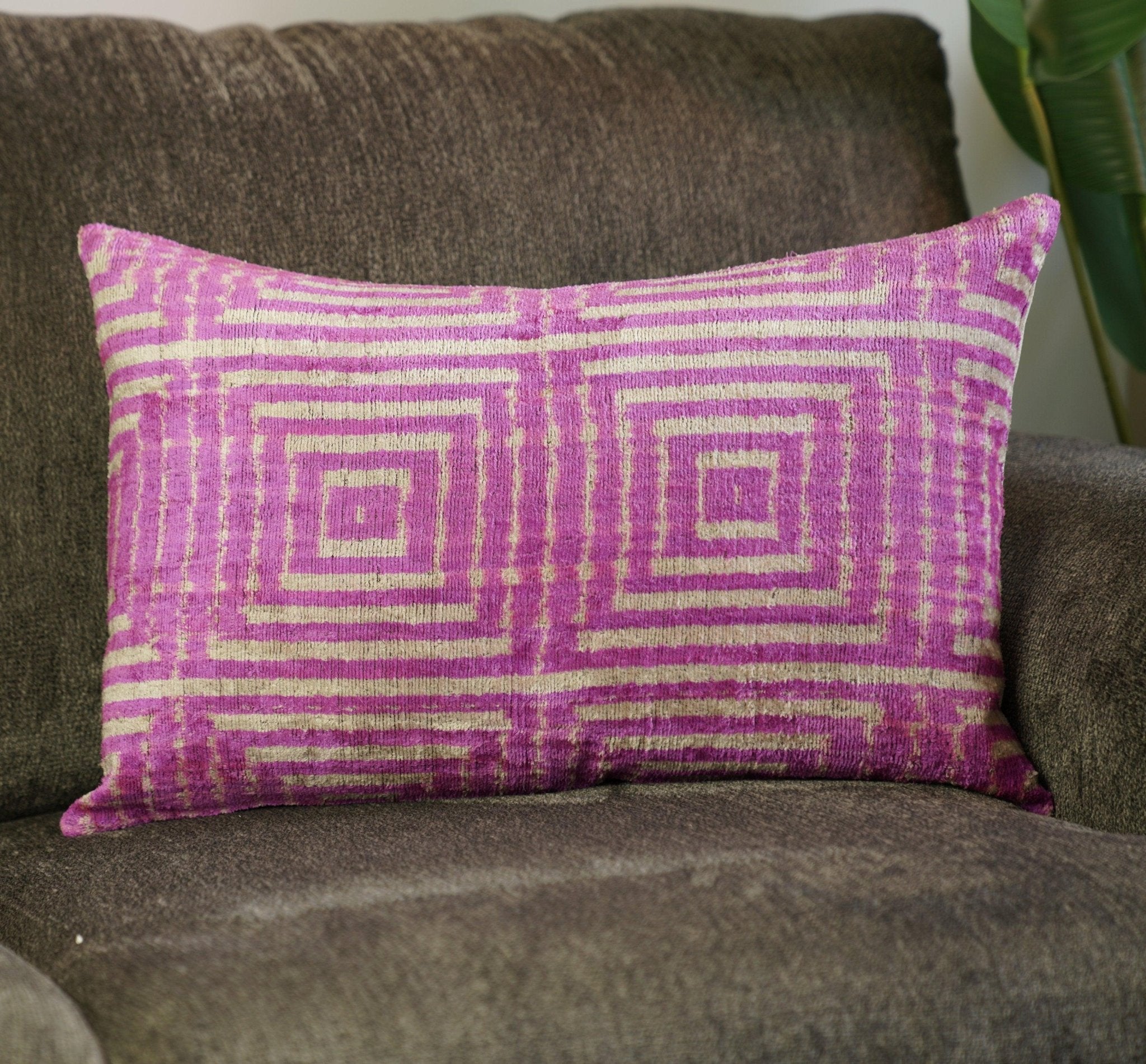 Canvello Velvet Pink and hot Gold Pillow